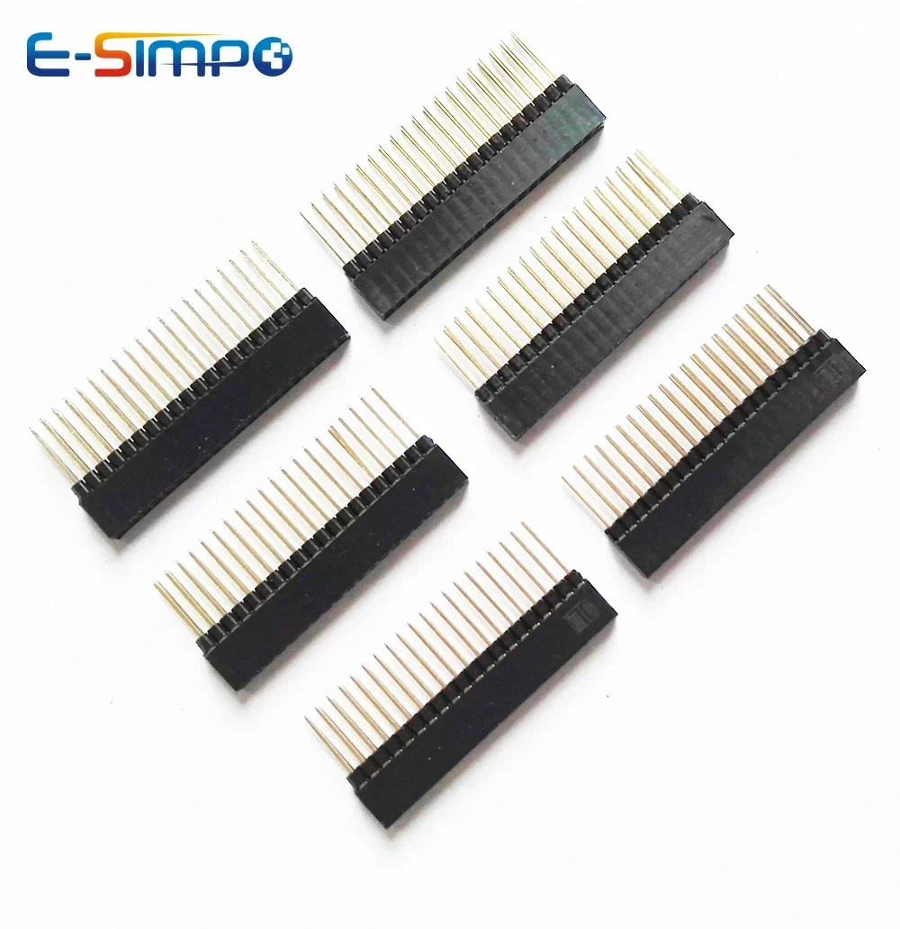 10pcs 2.54mm PC104 산업용 긴 사각형 핀 2X16P 2X20P 2X25P/32P/40P PH8.5 + 2.5mm 이중 행 골드 마더 보드 암 헤더