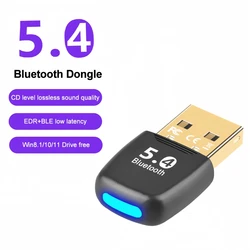 Enhanced Bluetooth USB Adapter for PCs - Wireless Connectivity for Mouse, Keyboard, and Audio Devices (Bluetooth 5.4)