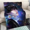 Microfiber Blanket Bed BTS V Fanart Thin Wadding Blanket for Sofa Decoration Warm Blankets for Cold Luxury Blankets King Size 1