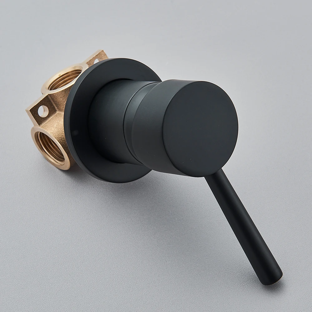 Shower Head Diverter Valve Diverter Valve Faucet Valve Brass Mixer Tap Bathroom Water Faucets Shower Diverter Valve Black Chrome Concealed Bifunctional Hot Cold Valve Contral