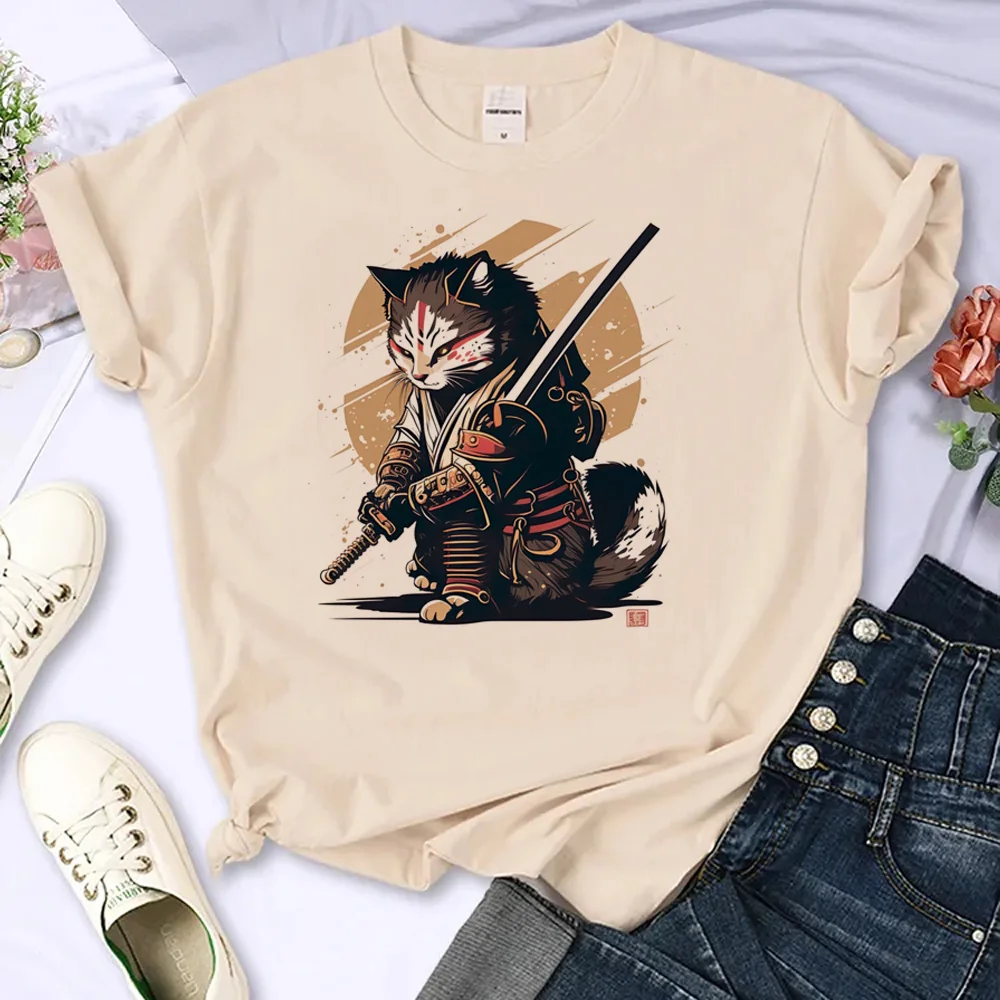 

Женская футболка Samurai, Женская комиксная футболка, японская одежда для девушек