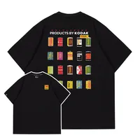T-shirt Homme Tendance en Coton 100% à Motif Rétro Kodak, Idéal pour l'Été, le Quotidien, les Sports de Plein Air, les Fêtes, Décontracté, Ample, Style Urbain, Manches Courtes 3