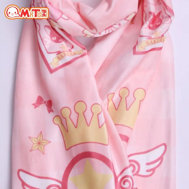 Cos Anime Sakura Warm Scarf Kulo Transparent Card Cards Fall and Winter Fashion Cartoon Kawaii Scarves Christmas Birthday Gift
