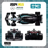 New Bburago 1:43 2024 Mercedes-Amg Petronas W15 F1 #63 George Russell #44 Lewis Hamilton Formula 1 With Helmet Toy Model Gift 1