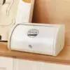 Metal Bread Box Bin with Roll Top Lid Iron Multi Purpose Storage Container for 3