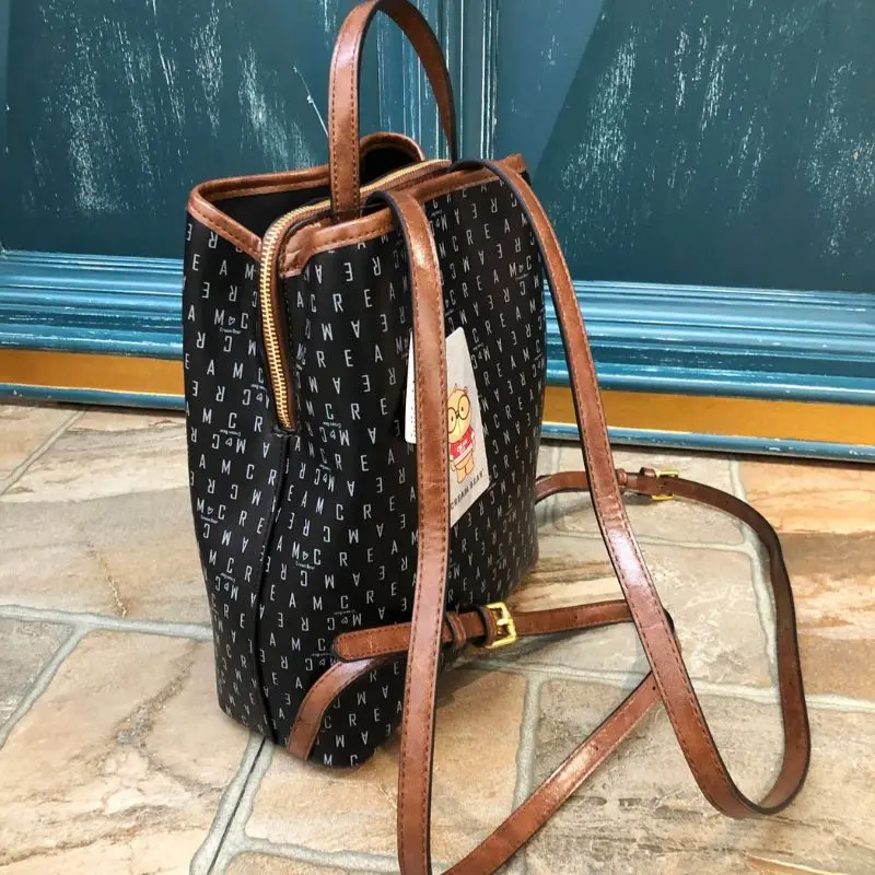 CREAM BEAR Fashion Casual Daypack Backpack for Women Luxury Backpack College Shoulder Bag Leather Bags for Women 2024 Trending