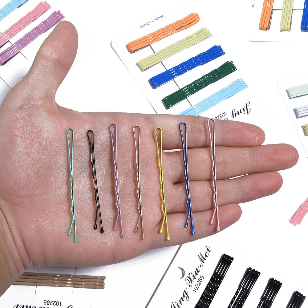 U 모양 물결 모양 헤어 클립, 다채로운 스프레이 페인트 머리핀, DIY 공예, 헤어 스타일 도구, 여성용 헤어 액세서리, 세트 당 20 개, 5.5 cm, 6cm