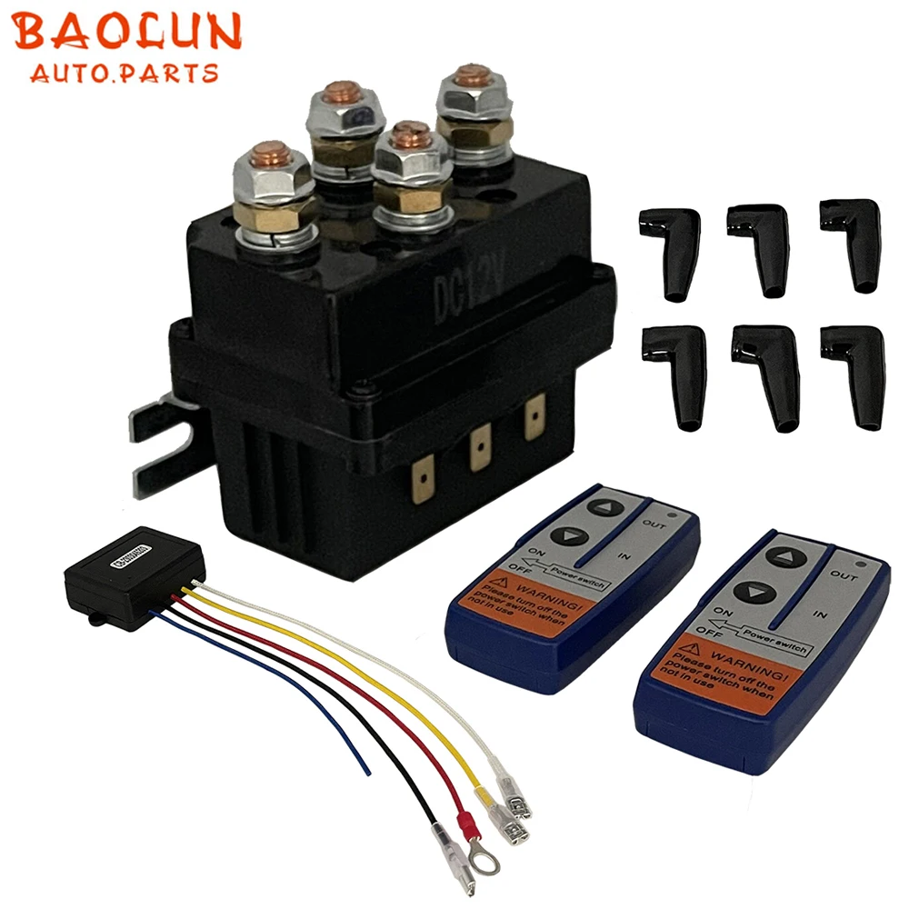 BAOLUN 4x4 12V 500Amp HD Contactor Winch Control Solenoid Twin Wireless Remote Control Controller