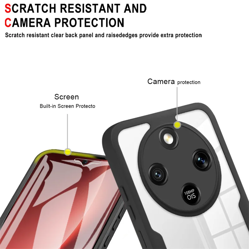 Shockproof 360° Clear Silicone Case with Screen Protection