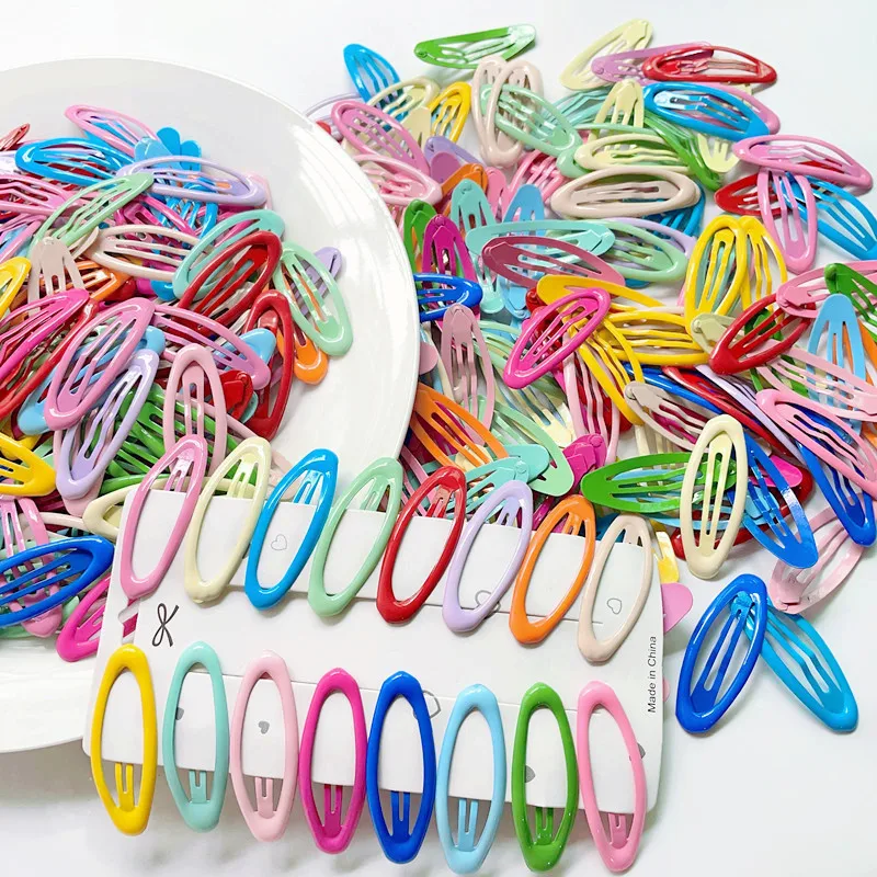 

20pcs 5cm Girls Hairpins Candy Color Metal Ellipse BB Hairclip For DIY Kids Hair Clip Jewelry Making Hair Accessories
