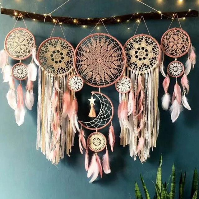 Natural Feathers Dream Catcher  Dream Catcher Natural Stone - Wind Chimes  & Hanging Decorations - Aliexpress