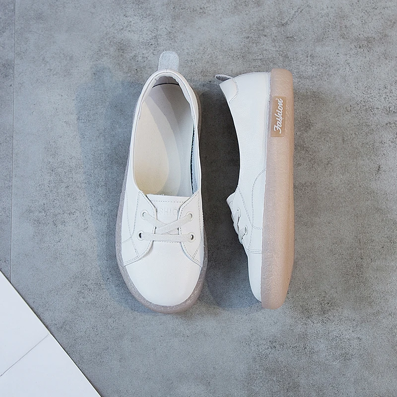 Fashion Casual Shoes Women Designer Cow Leather Loafers Luxury Brand Female Flat Sneakers Ladies Slip-On Moccasins Zapatos Mujer 3