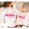 Mama Mini Print Valentine Family Matching Outfits Mom Kids Sweatshirt Family Clothes Valentine Day Party Women Children Outfits 1