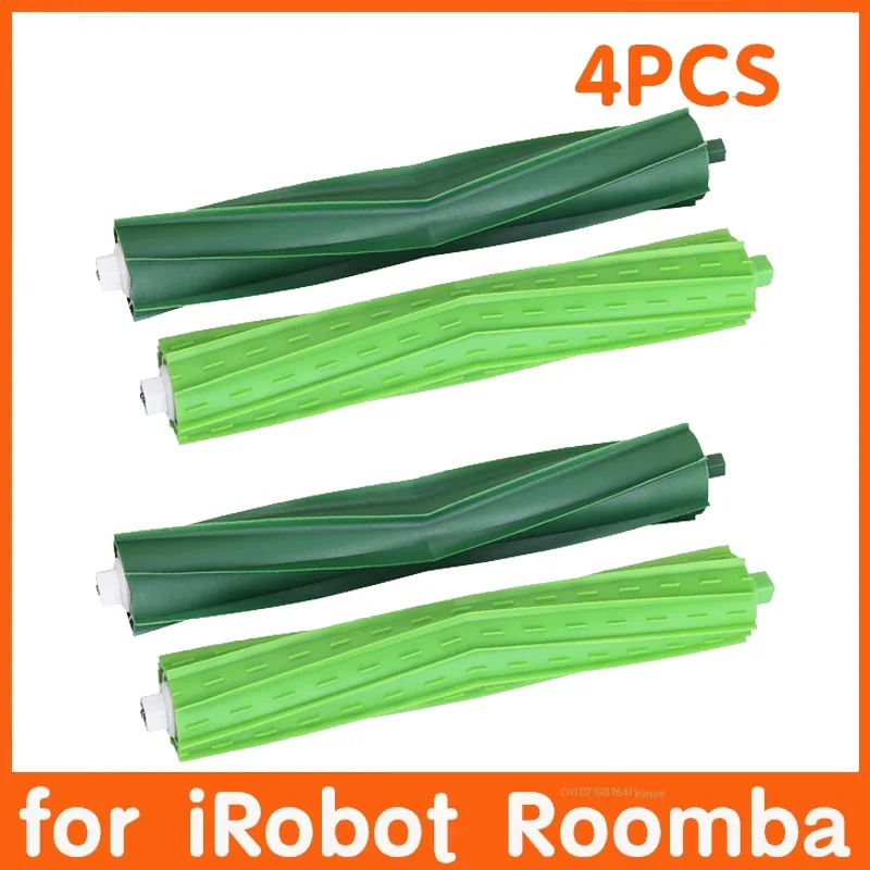 Dual Multi-Surface Rubber Roller Brushes Replacement for Robot Vacuum Cleaners