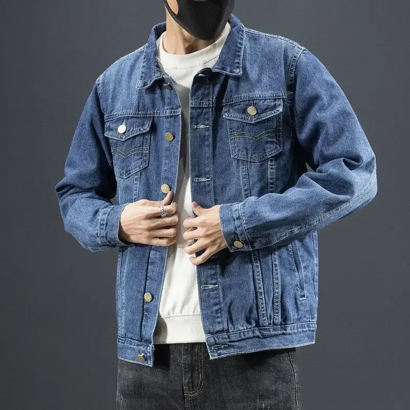 

Men's Denim Jacket with Sheep Male Jean Coats Button Warm Padding Light Padded Wool Fashion One Piece in Lowest Price Designer G