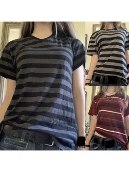 2026 summer Womens Short Sleeve American stripes Print T-Shirt Girl Round Neck Tee Outdoor Sports Adult Women's T-Shirt 1