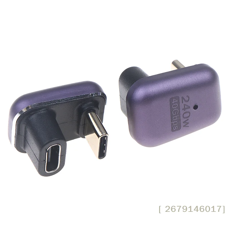 【YY26】1/3개 240W U자형 USB C 어댑터 40G 180도 각도형 Type-C 연장 커넥터 8k 비디오 오디오 디스플레이 지원