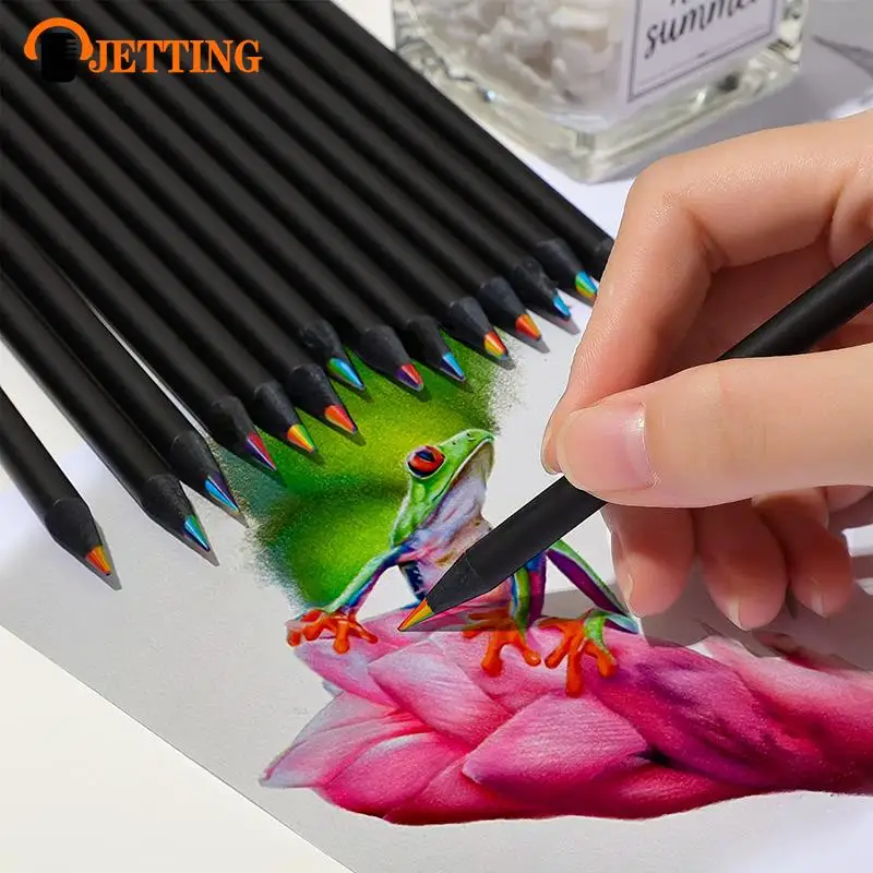 

1Pc 7 Colors Gradient Rainbow Pencils Jumbo-Colored Pencils Multicolored Pencils for Art Drawing Coloring Sketching Random