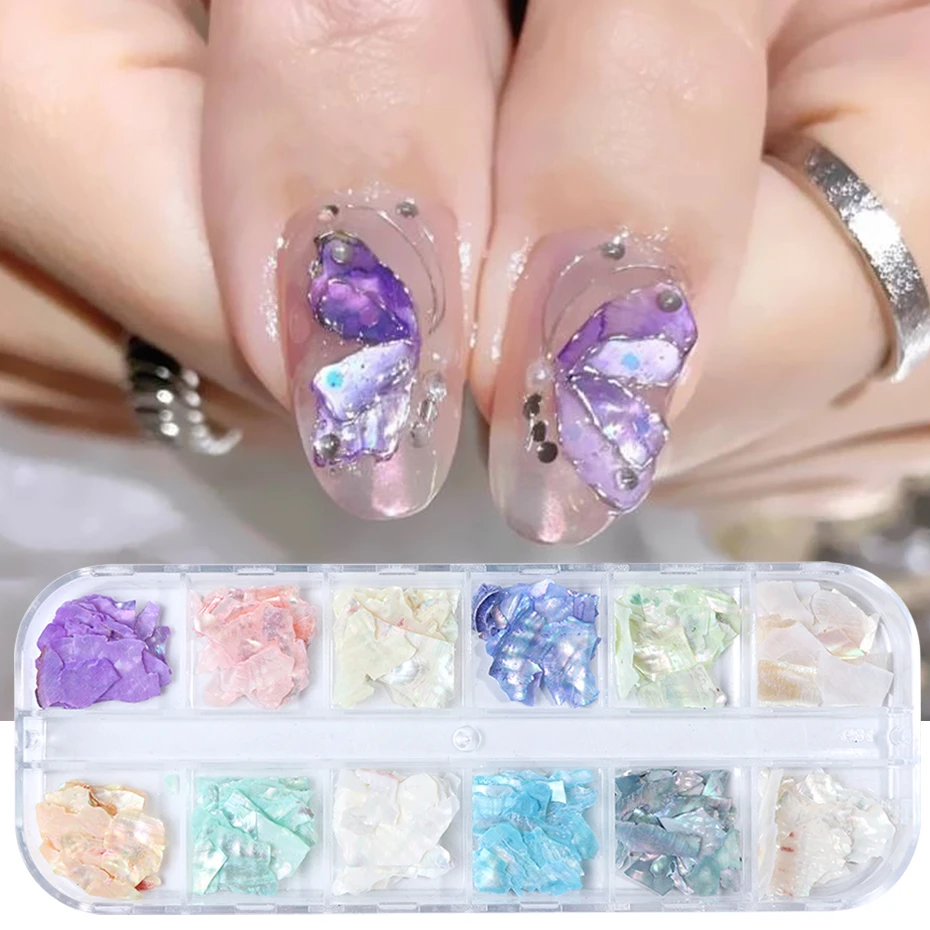 ネイルアート用の装飾的なネイルシェルネイル マニキュアアクセサリー ジェルマニキュア用 光沢のあるスパンコール 夢のようなシェル ネイルグリッター Aliexpress