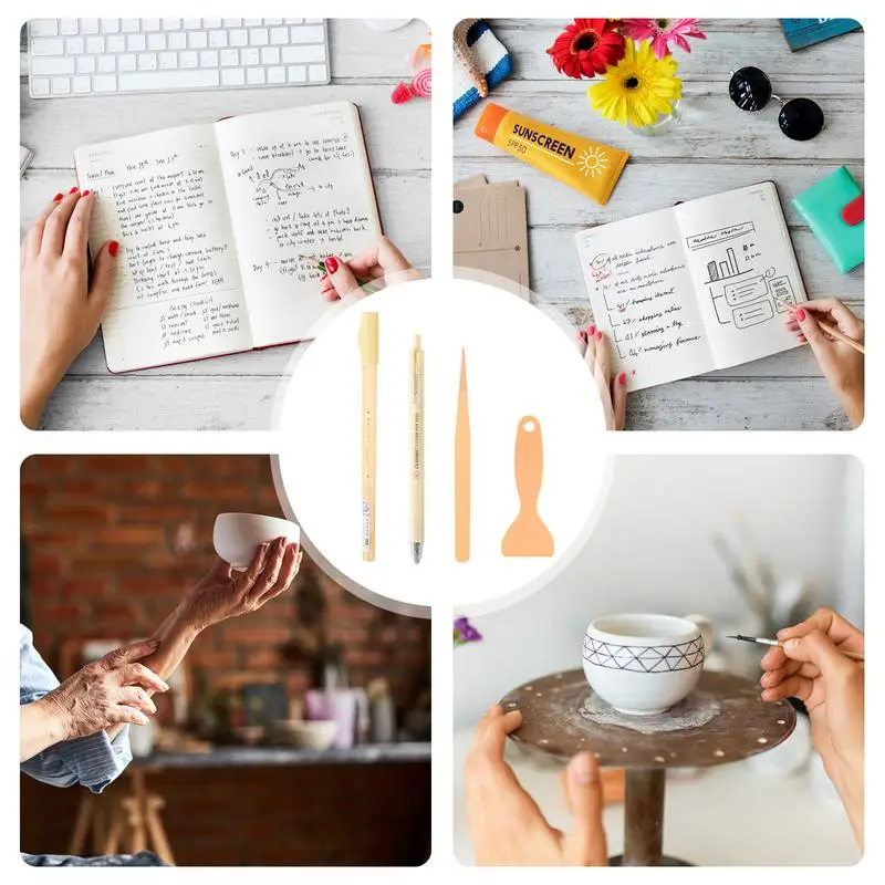 Scrapbooking Tools 4-Piece Hand Tool Glue Pen Kit Strong Adhesive Handbook Tool Set For Collage Paper Art Card Making And