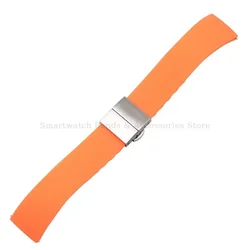 Quick Release Silicone Watch Strap with Butterfly Clasp Bracelet for 18mm (Orange)