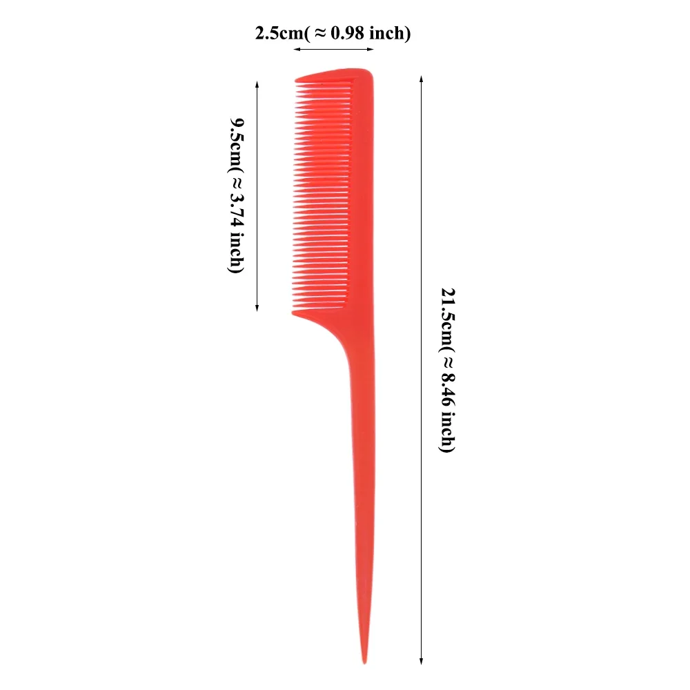 6Pcs Rat Tail Comb Picking Combs Plastic Hairdressing Comb Anti-static Hair Styling Comb for Barber Salon Home Use Brush C0028A 6