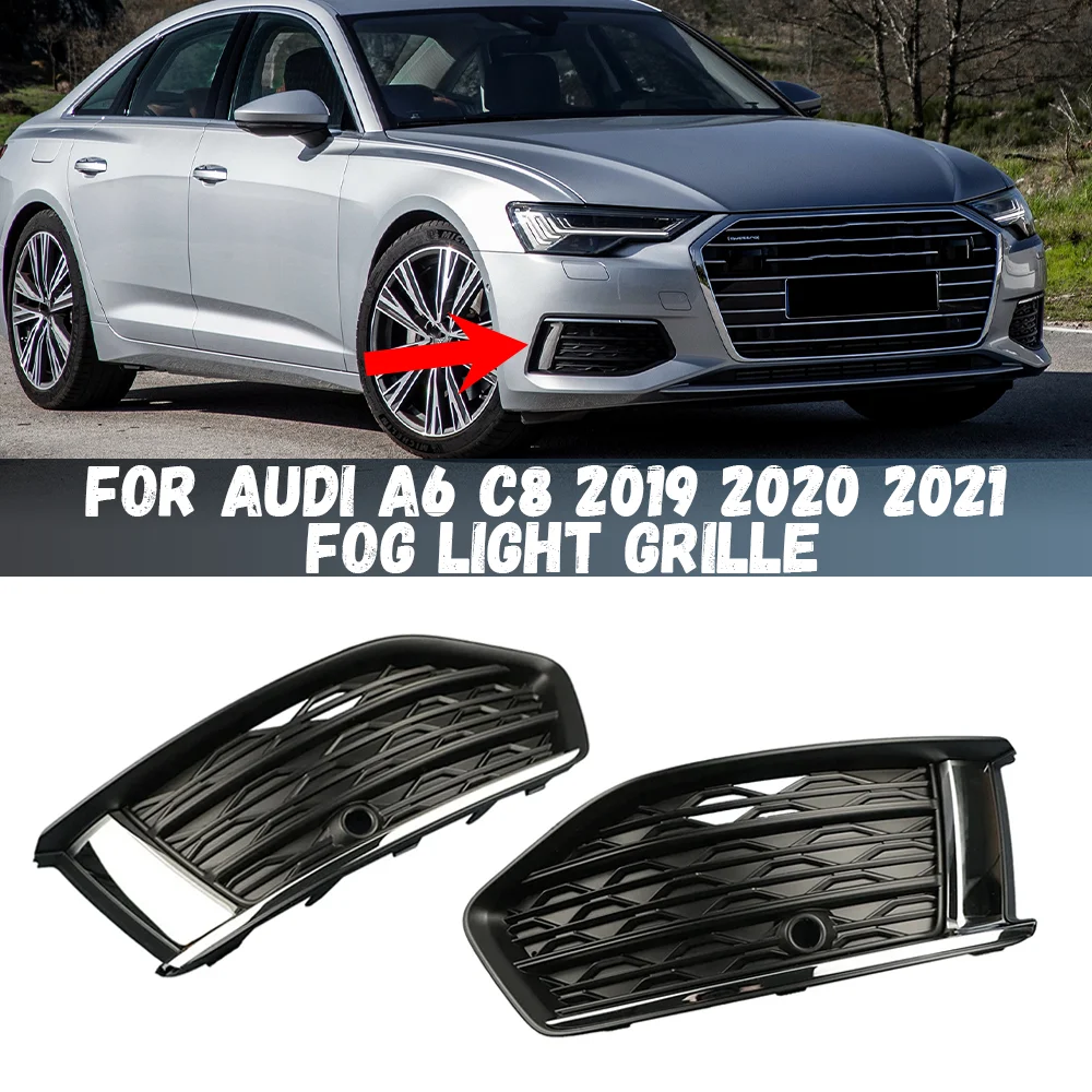 

Решетка для переднего бампера для Audi A6 C8 2019 2020 2021, передний бампер, противотуманная фара, крышка гриля 4KD807648 4KD807647