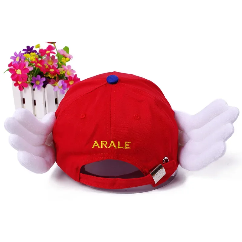 Anime Dr.Slump Arale Cosplay Hat Children Adult Wings Hats Cartoon Angel Cotton Baseball Cap Accessories baseball caps cosplay hat baseball hat cosplay prop accessories