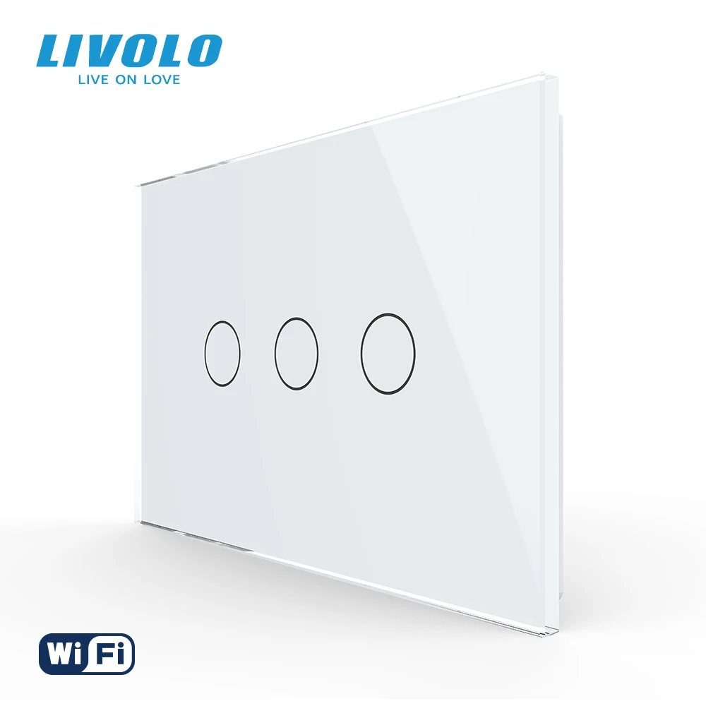 

Livolo US Standard Smart Wifi Wall Touch Switch 3 Gang 1 Way 10A ,Wireless Intelligent Control,Automation APP,Google Home