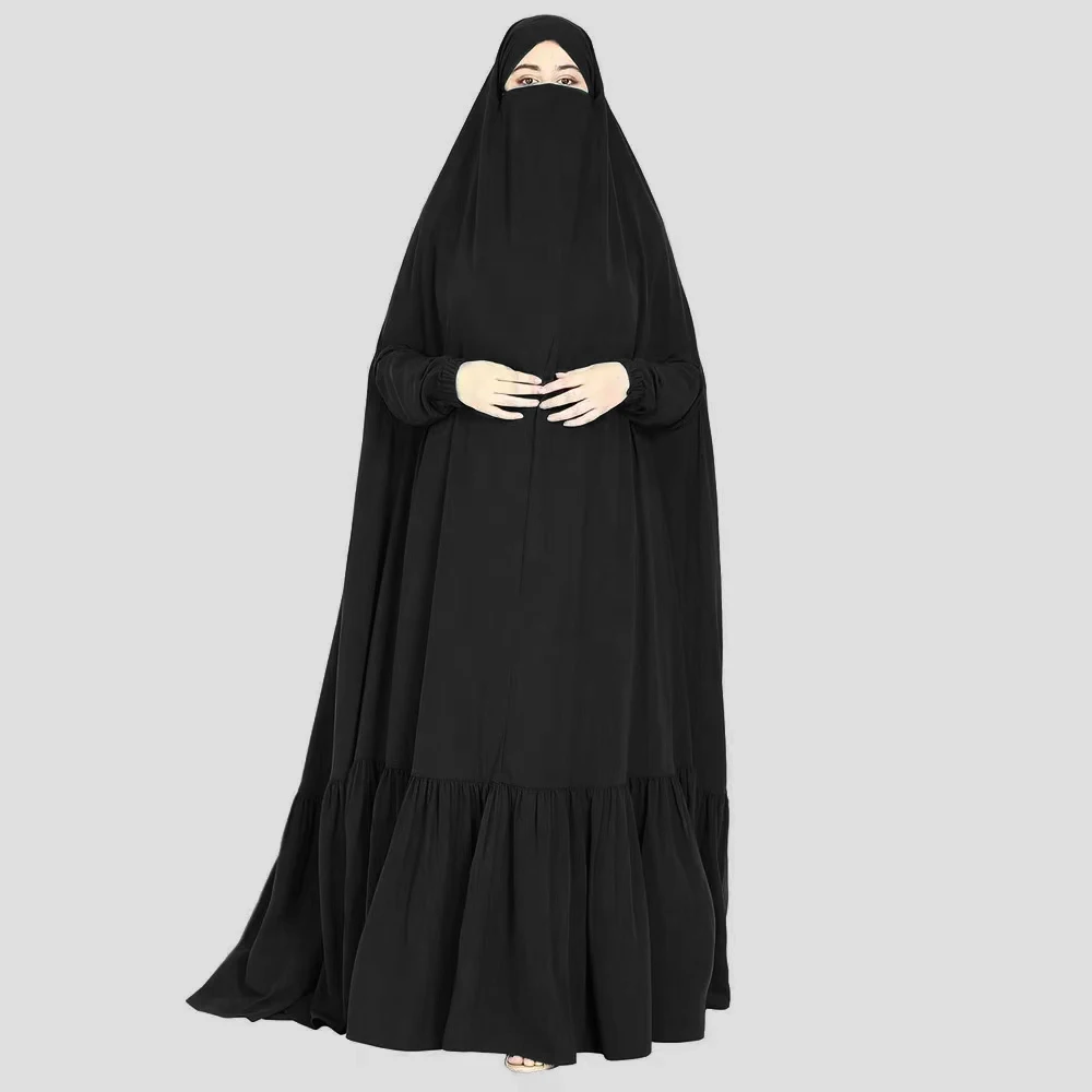 

Islamic Jilbab for Women Nida One Piece Prayer Dress Dubai Turkish Modest Outfits Extra Long Khimar Muslim Abaya Casual