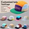 Custome Logo 5-panel Color Matching Quick-drying Hat Big Head Wide Brim Sunshade Casual Flat Edge Baseball Cap for Men and Women 1