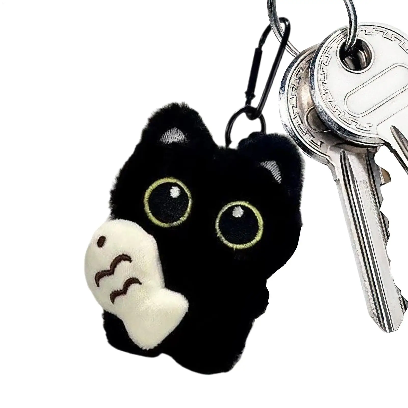 New Fish black cat plush keychains Doll Keychain Doll Bag Pendant Car Key Ring School Bag Decoration