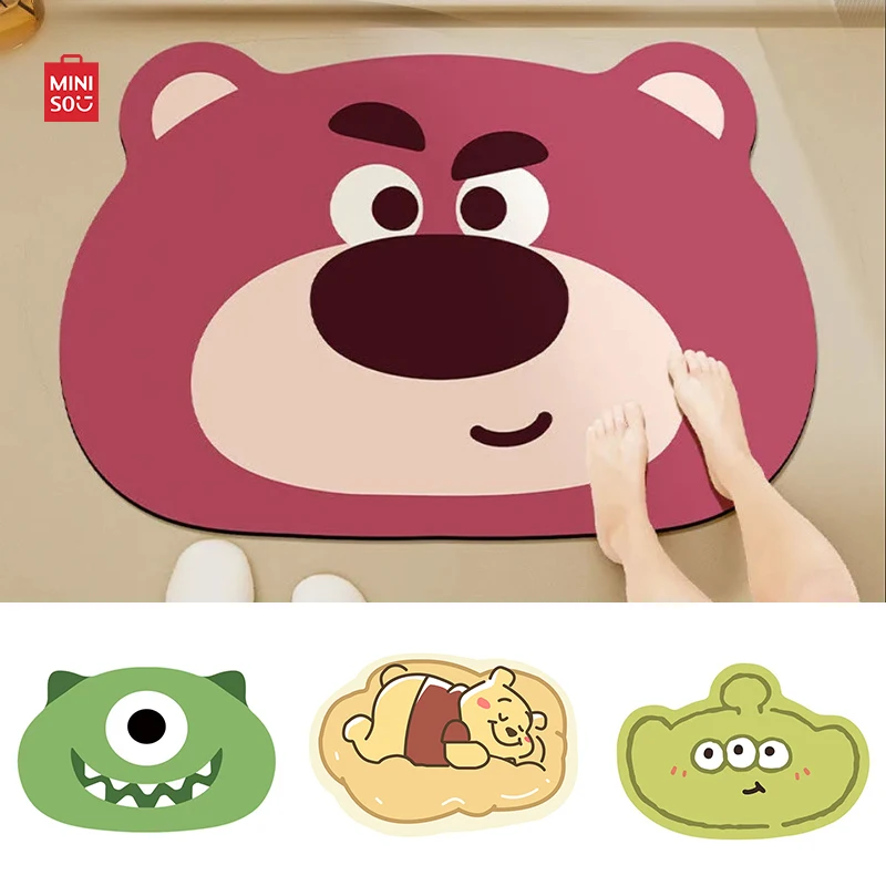 

Напольный коврик Miniso Lotso Hello Kitty Winner «Пух» для ванной комнаты, грязеотталкивающий коврик с диатомом, симпатичный мультяшный коврик для двери туалета, нескользящий коврик