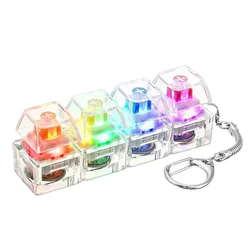 Illuminating Keyboard Keychain Stress Relief Toy - LED Clickable Office Desk Accessory (Transparent)