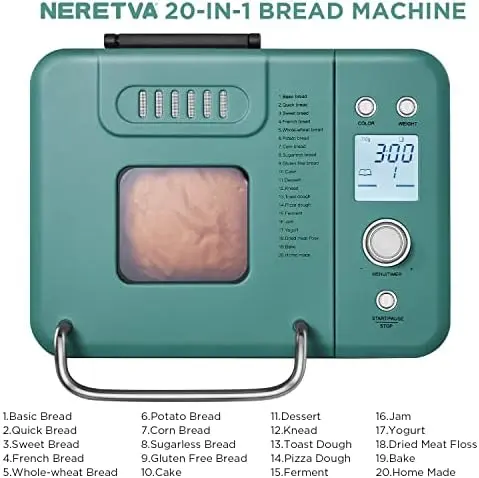 20-in-1 2LB Bread Maker Machine with Gluten Free Pizza Sourdough Setting,  Digital, Programmable, 1 Hour Keep Warm, 2 Loaf Sizes, - AliExpress