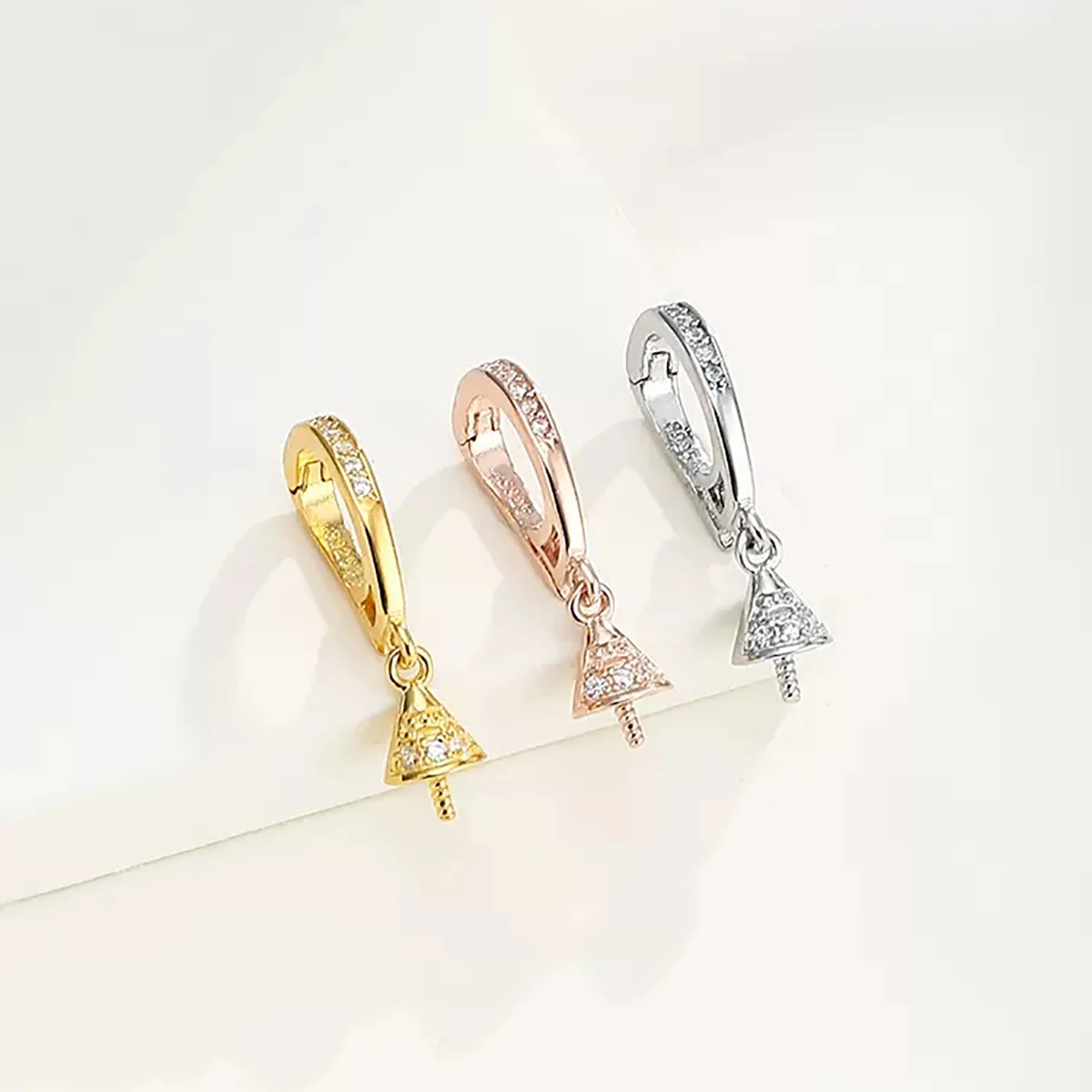 2pcs 925 Sterling Silver Multiple Styles Screw Jewelry Accessories Pendant Needle Pearl Hanging for DIY Charms Jewelry Making
