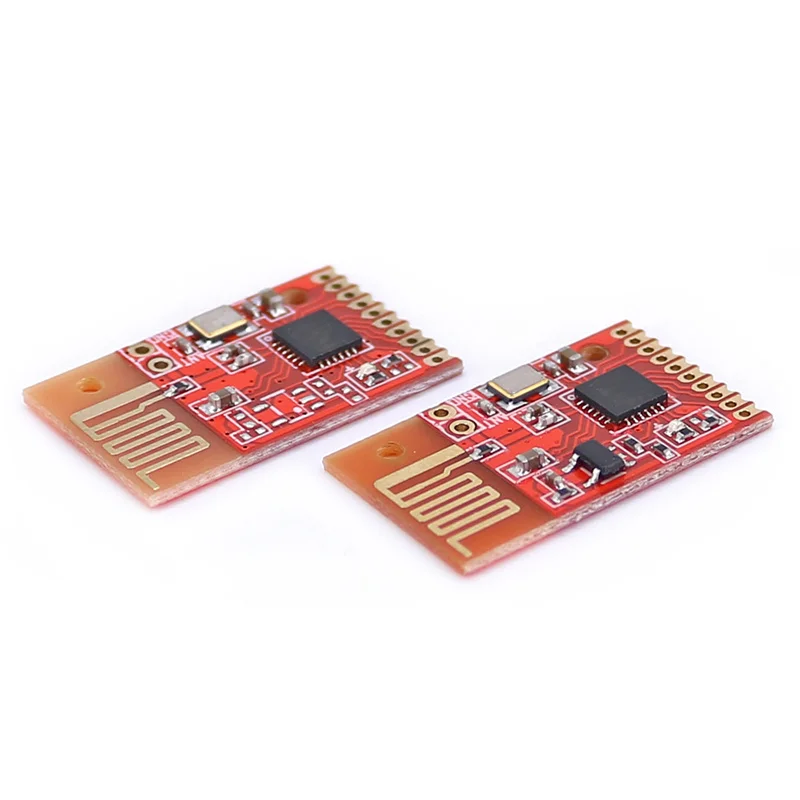 Module RF 2.4GHz 6 canaux TX RX posé sur une surface, avec câbles et antenne dépliée.