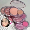 Two-tone Blusher Cream Vibrant Red Pink Cheek Lip Mud Shrink Expansion Grey Rose Color Natural Nude Brown Makeup Matte Rouge 2