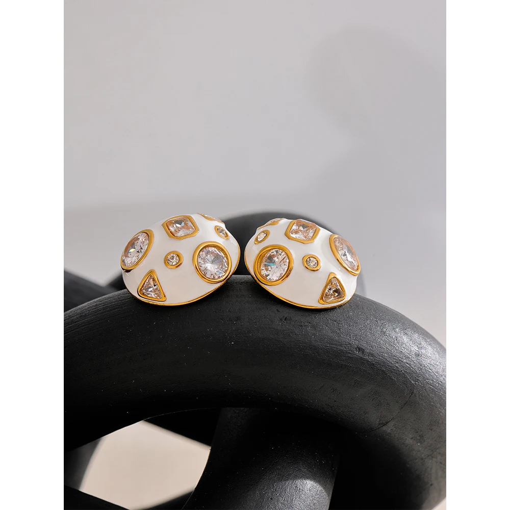 Yhpup Earrings Stainless Steel Cubic Zirconia for Women