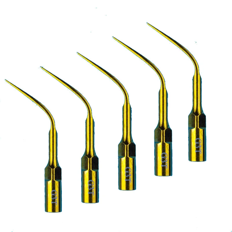 

5PCS G3T Dental Ultrasonic Scaler Scaler Tips Supragingival Golden G3T BEST DENTAL TIP compatible with Satelec Woodpecker DTE