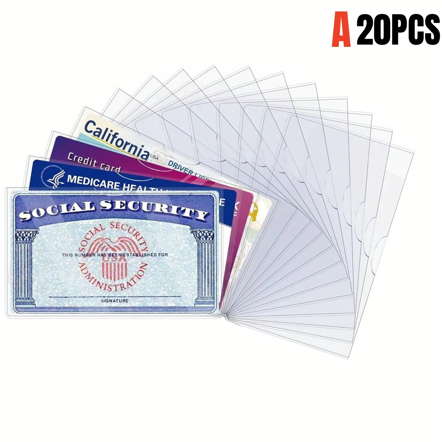 Waterproof PVC Card Protector Sleeves - Clear Protective Covers for Cards (Pack of 5/10/20)
