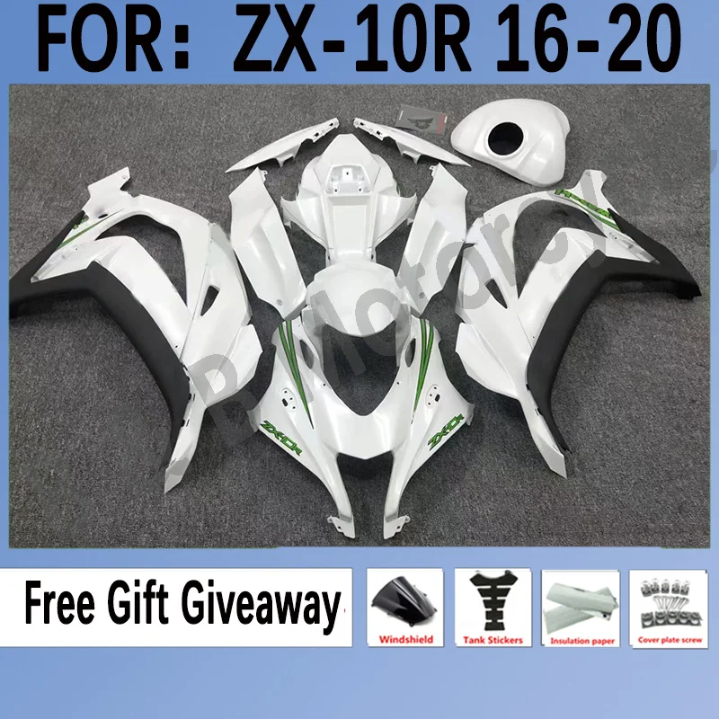 

Full Fairings for Kawasaki ZX-10R 2016 2017 2018 2019 2020 ZX10R 2016-2020 Bodywork Fairing Kit Set White Green