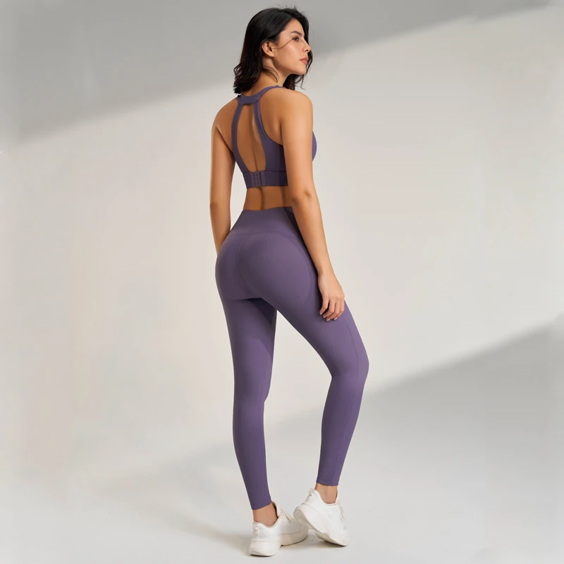 Women's Sports Fitness Set Yoga Running Quick Dry Bra Bra Tight Stretch Nine Points Pants High Waisted Skinny Yoga Set 2