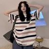 Maternity Summer Suit Short-Sleeved Fashion Summer New Shorts Casual Lazy Striped Top Short-Sleeved Shorts Two-Piece Set Yankee 4