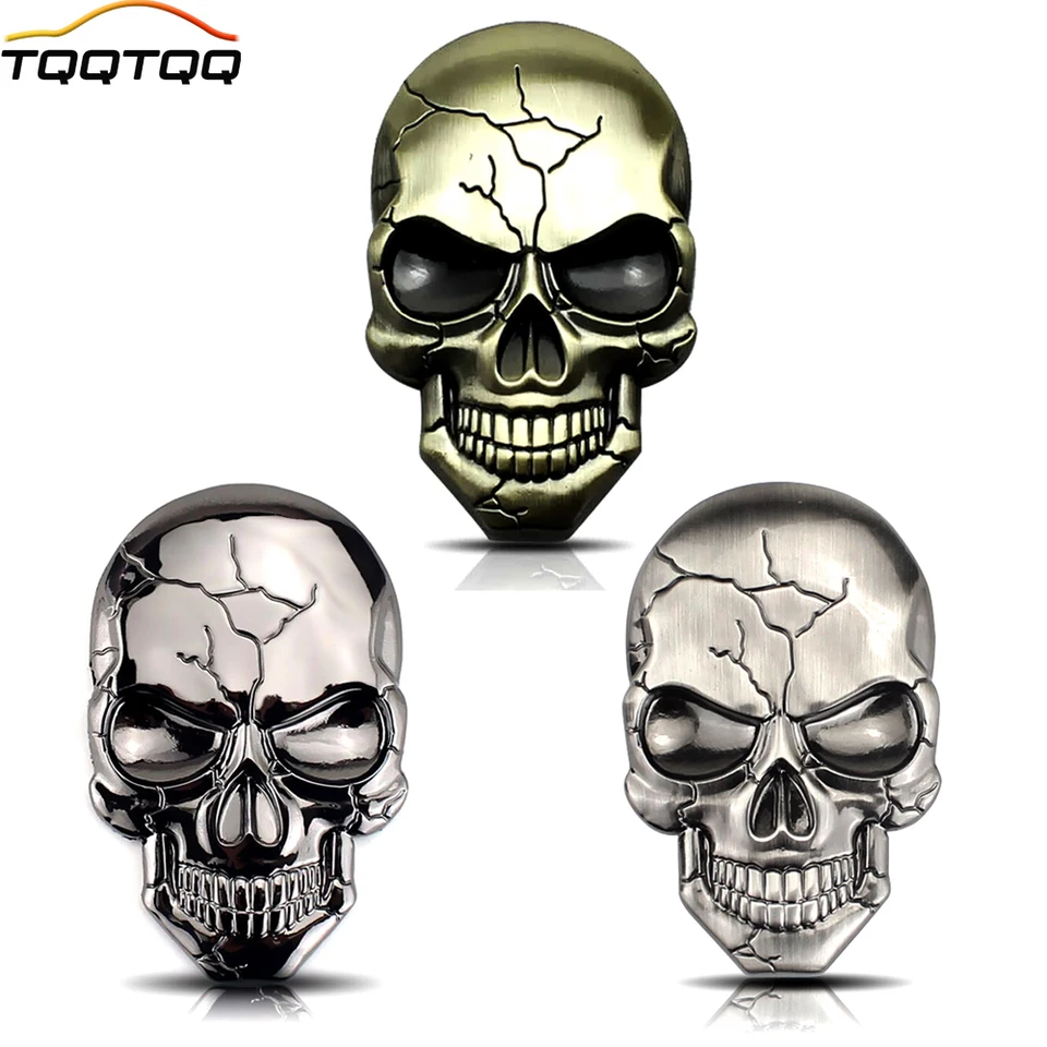 Auto Auto Camion 3D Metallo Testa Di Teschio Logo Emblema - Foto 12