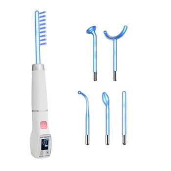 High Frequency Electrode Wand Glass Tube Electrotherapy Acne Spot Remover Skin Care Home Spa Beauty Facial Therapy Wand 6