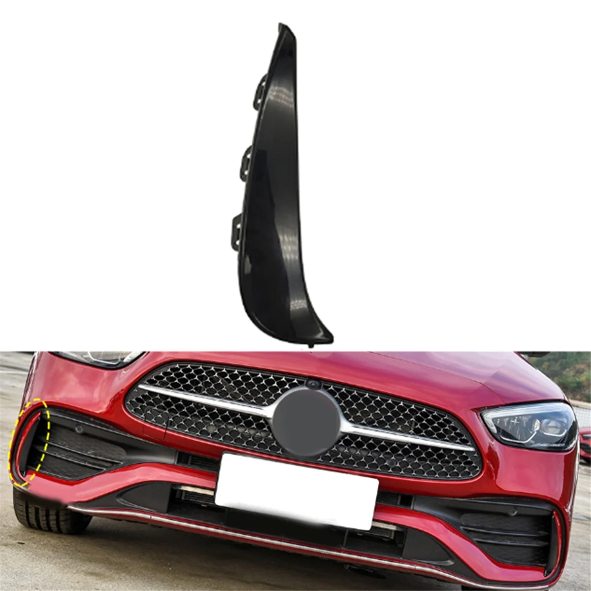 Car Front Bumper Ventilation Grille Trim Air Inlet Blade Spoiler 2068852902 for Mercedes-Benz C-CLASS W206