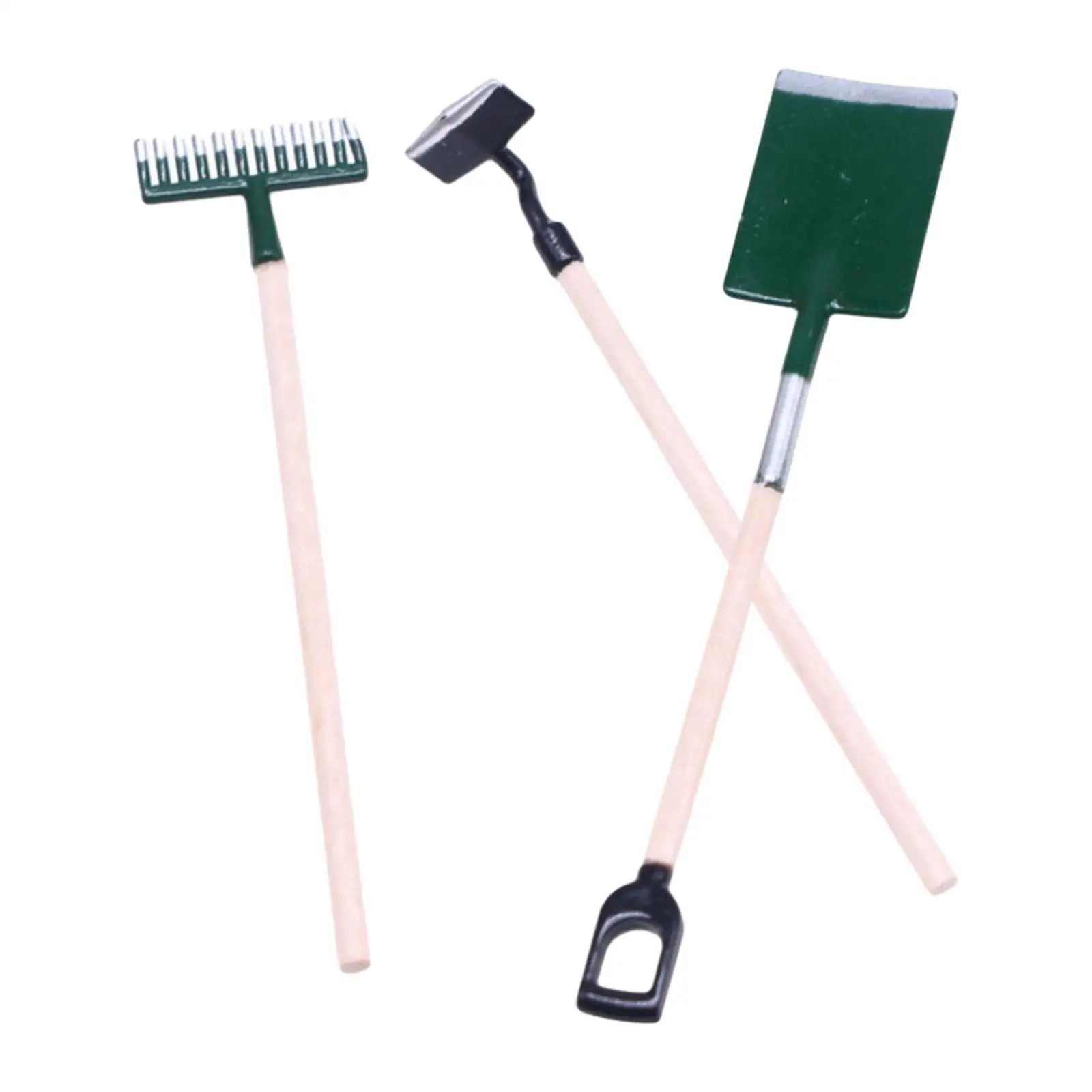 3Pcs 1:12 Miniature Dollhouse Garden Tools for Micro Landscape Dollhouse