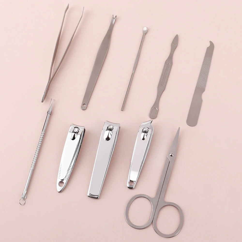 Manicure Cutters Nail Clipper Set Stainless Steel Ear Spoon Nail Clippers Pedicure Professional Manicure Tool 10Pcs toe nail clipper,nail clipper set,nail clipper,nail clippers,nail clippers kit