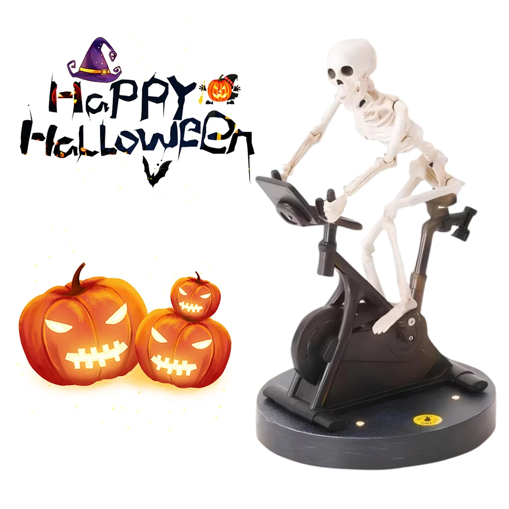 Resin Skeleton Riding Bike Halloween Skeleton Decor Skeletons Statue Halloween Decorations
